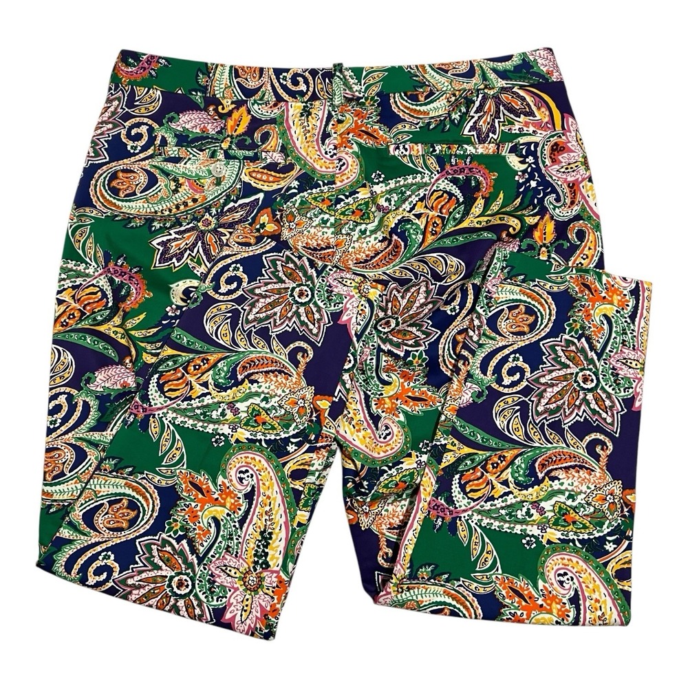 Ralph Lauren Sport Floral High Waist‎ Stretch Straight Leg Crop Pants Women's 36 - Picture 3 of 16